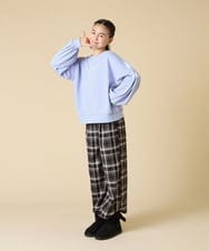 KJKAD36026 a.v.v KIDS(アー・ヴェ・ヴェ) [120-160]レースアップスリーブトレーナー ライトブルー