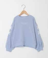 KJKAD36026 a.v.v KIDS(アー・ヴェ・ヴェ) [120-160]レースアップスリーブトレーナー ライトブルー