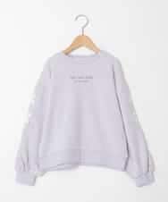 KJKAD36026 a.v.v KIDS(アー・ヴェ・ヴェ) [120-160]レースアップスリーブトレーナー ラベンダー