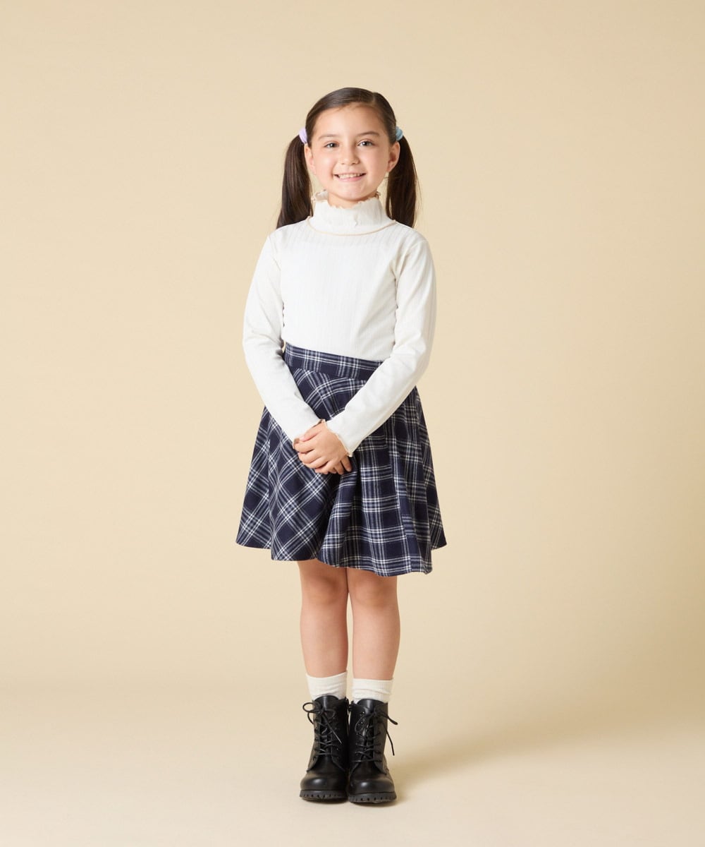 KJKAD48021 a.v.v KIDS(アー・ヴェ・ヴェ) [120-160]ハイネックリブカットソー ブラック