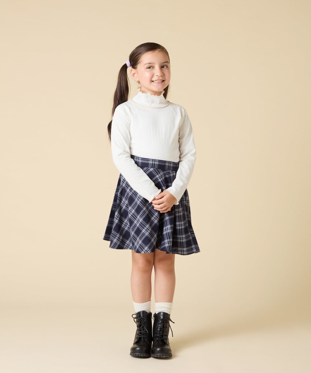 KJKAD48021 a.v.v KIDS(アー・ヴェ・ヴェ) [120-160]ハイネックリブカットソー ブラック