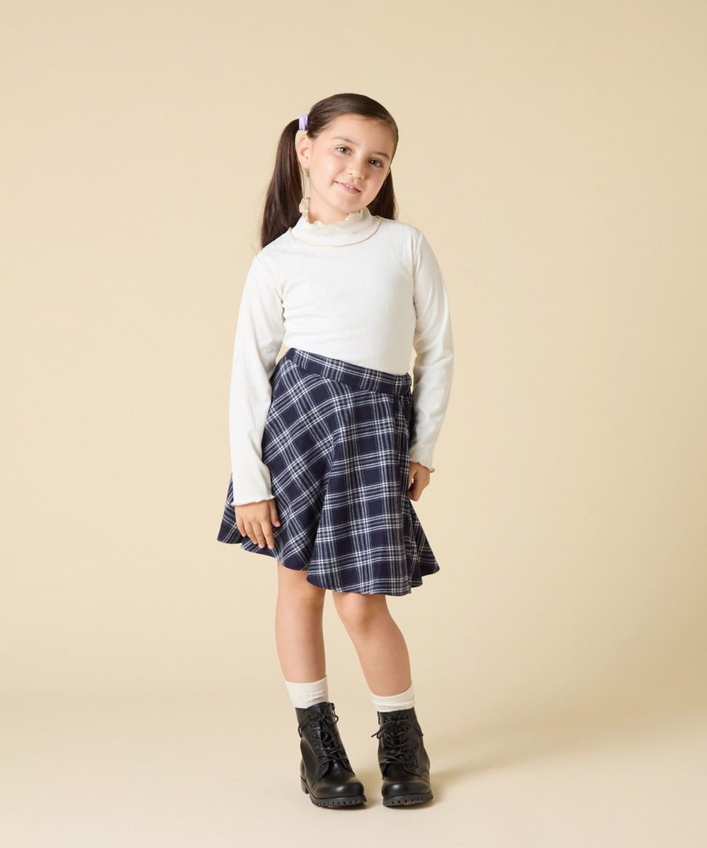 KJKAD48021 a.v.v KIDS(アー・ヴェ・ヴェ) [120-160]ハイネックリブカットソー ブラック