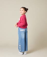 KJKAD49018 a.v.v KIDS(アー・ヴェ・ヴェ) [100-160]【WEB限定商品】チュールロゴトレーナー ピンク