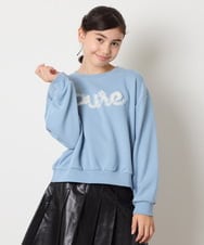 KJKAD49018 a.v.v KIDS(アー・ヴェ・ヴェ) [100-160]【WEB限定商品】チュールロゴトレーナー ピンク