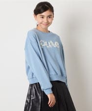 KJKAD49018 a.v.v KIDS(アー・ヴェ・ヴェ) [100-160]【WEB限定商品】チュールロゴトレーナー ピンク