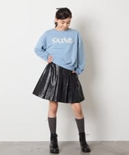 KJKAD49018 a.v.v KIDS(アー・ヴェ・ヴェ) [100-160]【WEB限定商品】チュールロゴトレーナー ピンク