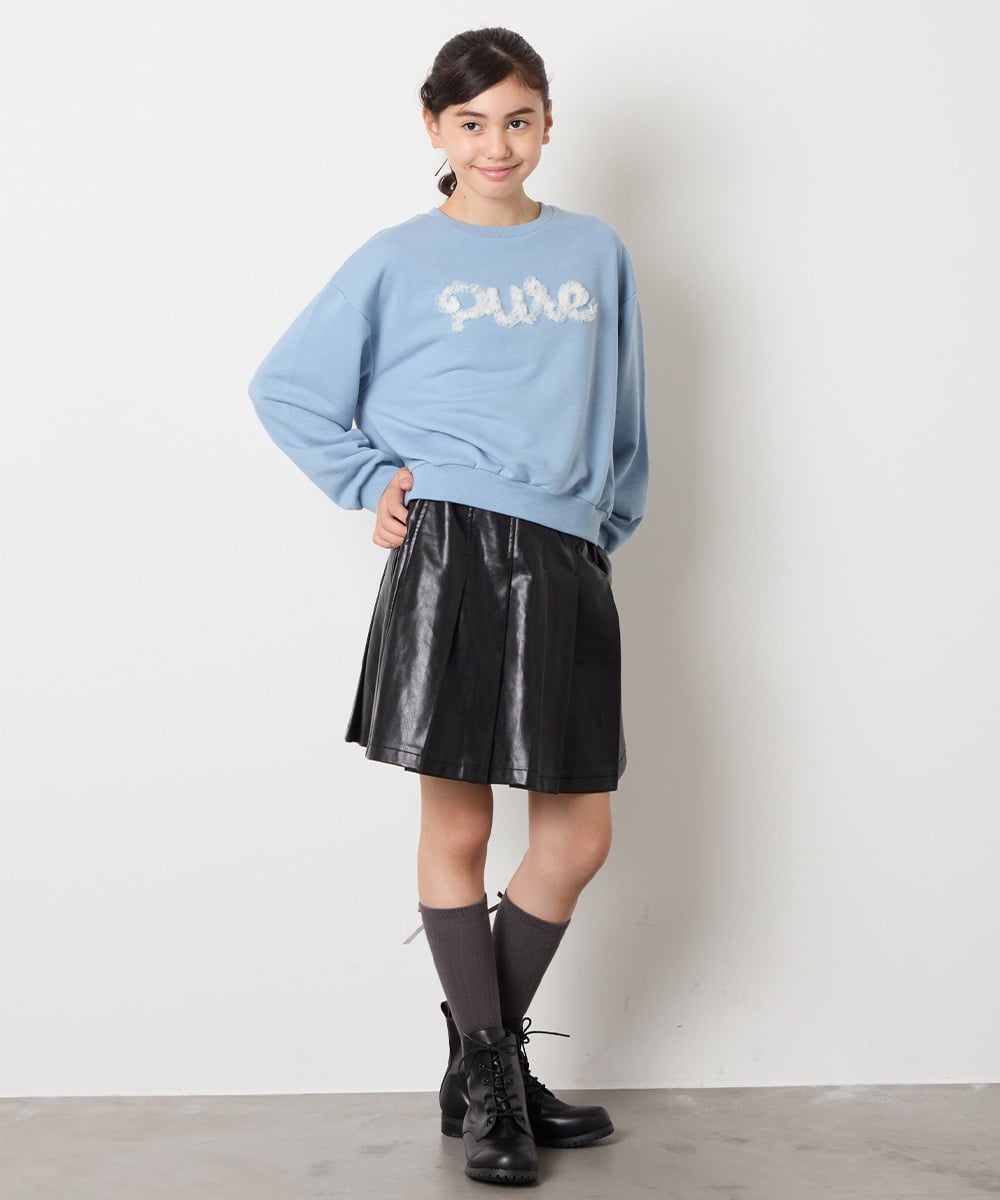 KJKAD49018 a.v.v KIDS(アー・ヴェ・ヴェ) [100-160]【WEB限定商品】チュールロゴトレーナー ピンク