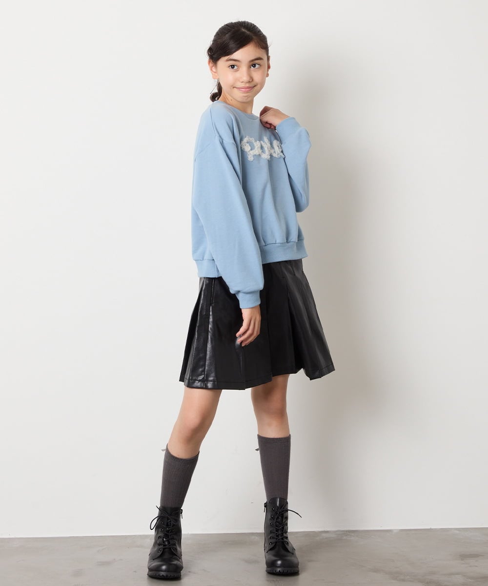 KJKAD49018 a.v.v KIDS(アー・ヴェ・ヴェ) [100-160]【WEB限定商品】チュールロゴトレーナー ピンク