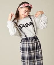 KJKAD49018 a.v.v KIDS(アー・ヴェ・ヴェ) [100-160]【WEB限定商品】チュールロゴトレーナー ピンク