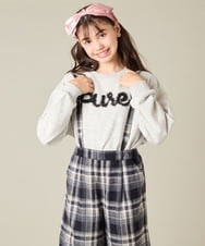KJKAD49018 a.v.v KIDS(アー・ヴェ・ヴェ) [100-160]【WEB限定商品】チュールロゴトレーナー ピンク