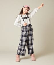 KJKAD49018 a.v.v KIDS(アー・ヴェ・ヴェ) [100-160]【WEB限定商品】チュールロゴトレーナー ピンク