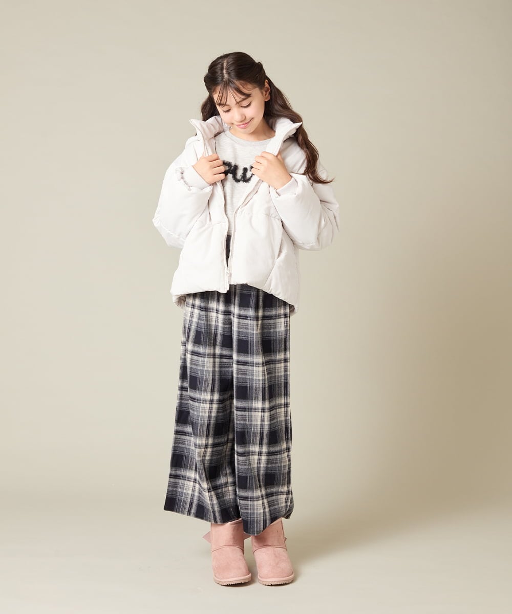 KJKAD49018 a.v.v KIDS(アー・ヴェ・ヴェ) [100-160]【WEB限定商品】チュールロゴトレーナー ピンク