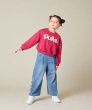 KJKAD49018 a.v.v KIDS(アー・ヴェ・ヴェ) [100-160]【WEB限定商品】チュールロゴトレーナー ピンク