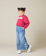 KJKAD49018 a.v.v KIDS(アー・ヴェ・ヴェ) [100-160]【WEB限定商品】チュールロゴトレーナー ピンク