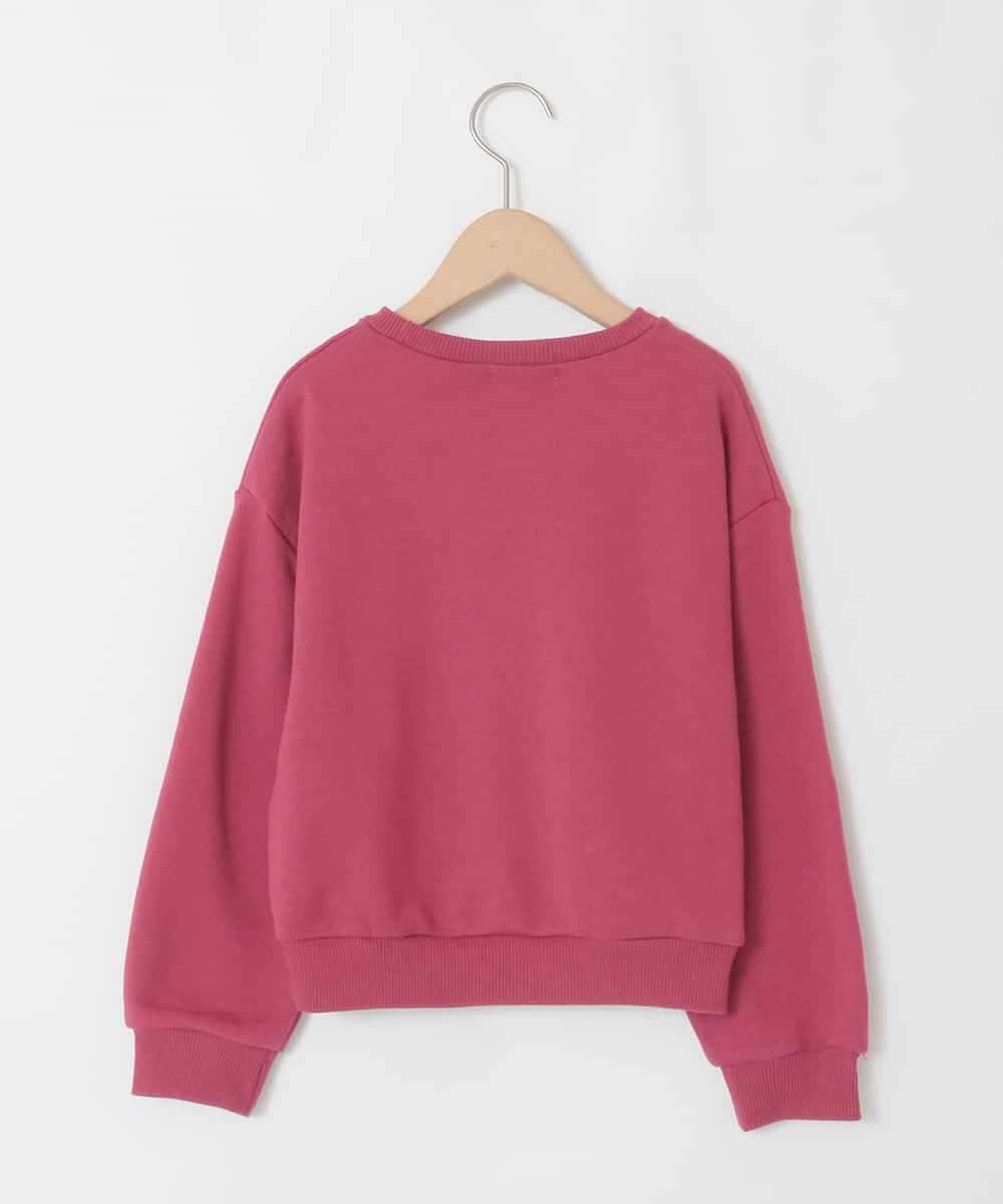 KJKAD49018 a.v.v KIDS(アー・ヴェ・ヴェ) [100-160]【WEB限定商品/チュールフリル/クロップド丈】チュールロゴトレーナー ピンク