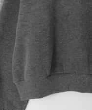 KJKAD50022 a.v.v KIDS(アー・ヴェ・ヴェ) [100-160]【WEB限定商品/裏起毛/チュールフリル/ワンポイント刺繍/クロップド丈】チュールスリーブクロップドトレーナー ダークグレー