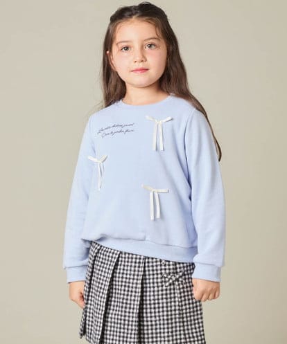 KJKAD51018 a.v.v KIDS [100-160]【WEB限定商品】リボン付きロゴトレーナー