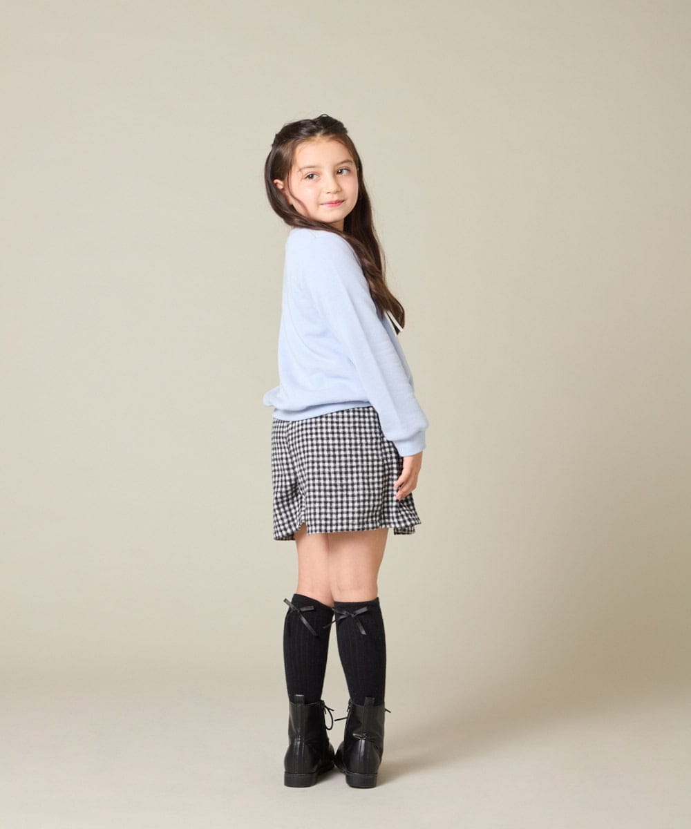 KJKAD51018 a.v.v KIDS(アー・ヴェ・ヴェ) [100-160]【WEB限定商品】リボン付きロゴトレーナー ライトブルー