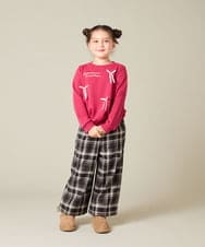 KJKAD51018 a.v.v KIDS(アー・ヴェ・ヴェ) [100-160]【WEB限定商品】リボン付きロゴトレーナー ライトブルー