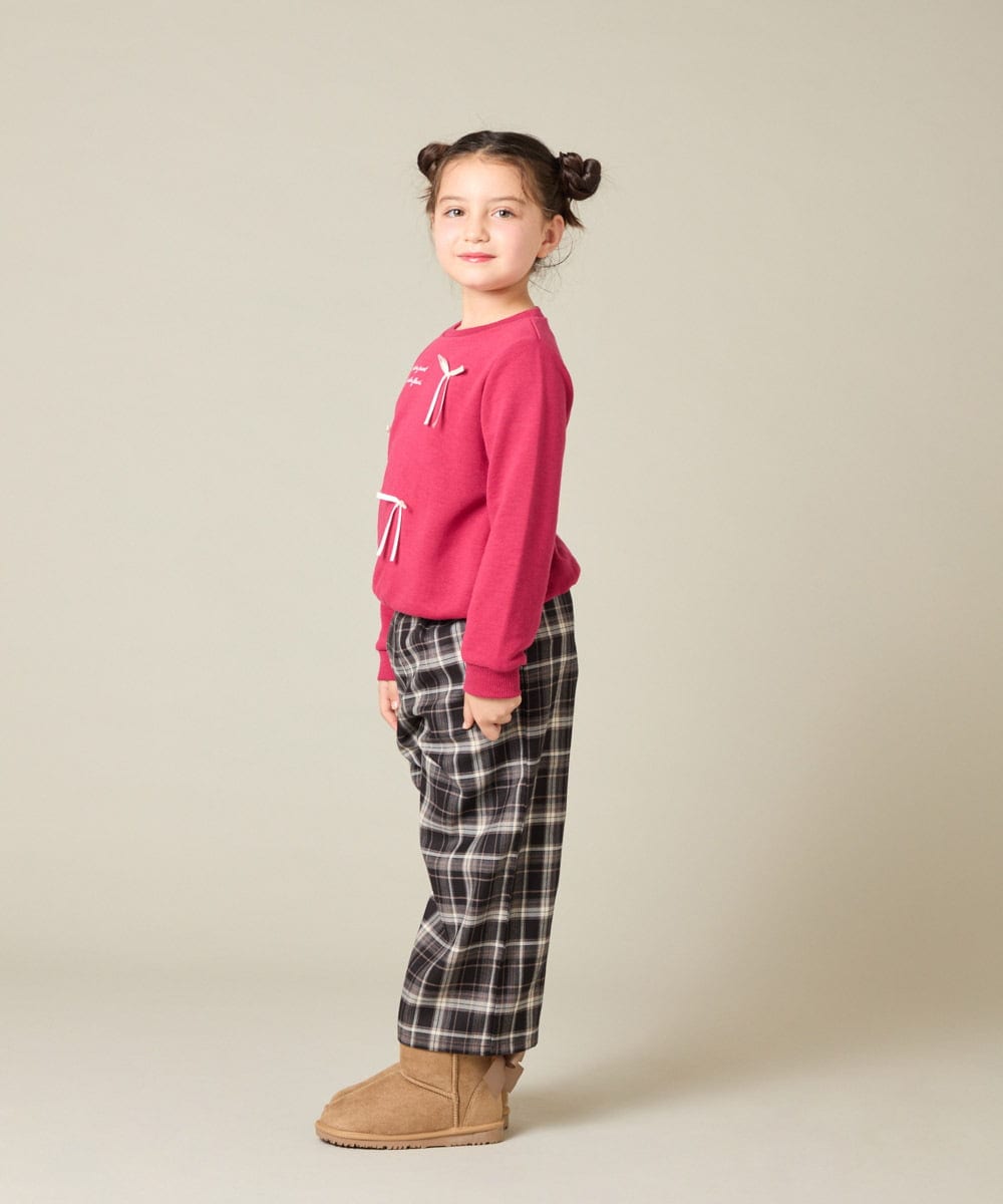 KJKAD51018 a.v.v KIDS(アー・ヴェ・ヴェ) [100-160]【WEB限定商品】リボン付きロゴトレーナー ライトブルー