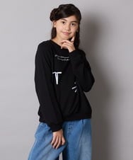 KJKAD51018 a.v.v KIDS(アー・ヴェ・ヴェ) [100-160]【WEB限定商品】リボン付きロゴトレーナー ライトブルー