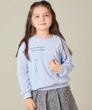 KJKAD51018 a.v.v KIDS(アー・ヴェ・ヴェ) [100-160]【WEB限定商品】リボン付きロゴトレーナー ライトブルー