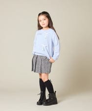 KJKAD51018 a.v.v KIDS(アー・ヴェ・ヴェ) [100-160]【WEB限定商品】リボン付きロゴトレーナー ライトブルー