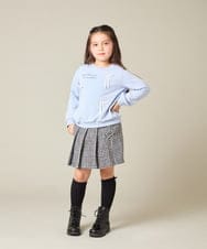 KJKAD51018 a.v.v KIDS(アー・ヴェ・ヴェ) [100-160]【WEB限定商品】リボン付きロゴトレーナー ライトブルー
