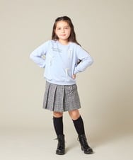 KJKAD51018 a.v.v KIDS(アー・ヴェ・ヴェ) [100-160]【WEB限定商品】リボン付きロゴトレーナー ライトブルー