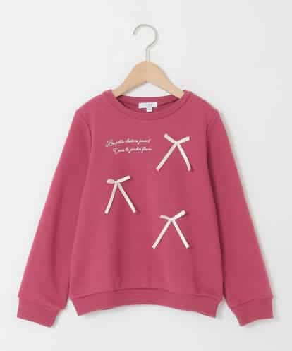 KJKAD51018 a.v.v KIDS [100-160]【WEB限定商品】リボン付きロゴトレーナー