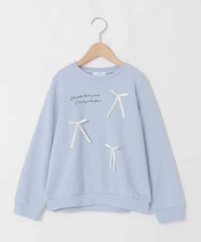 KJKAD51018 a.v.v KIDS [100-160]【WEB限定商品】リボン付きロゴトレーナー