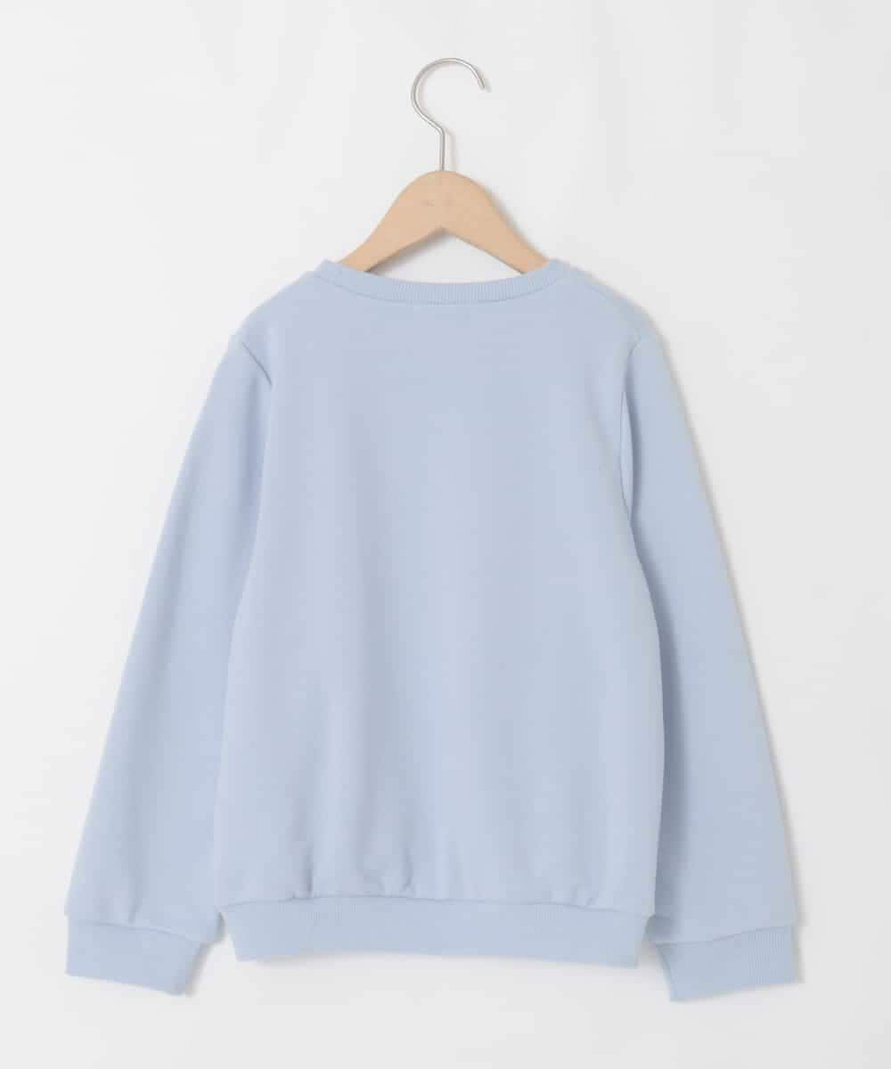 KJKAD51018 a.v.v KIDS(アー・ヴェ・ヴェ) [100-160]【WEB限定商品/サテンリボンがカワイイ】リボン付きロゴトレーナー ライトブルー