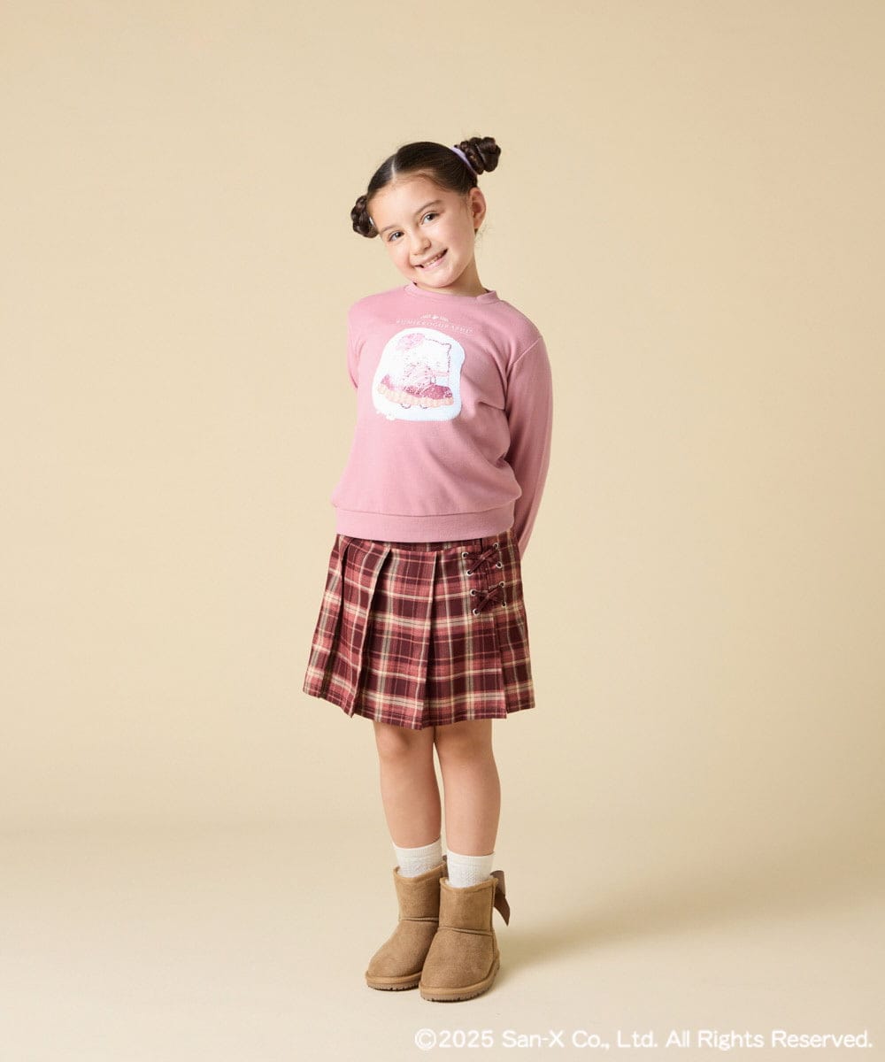 KJKAD80034 a.v.v KIDS(アー・ヴェ・ヴェ) [100-140]すみっコぐらしスパンコールトレーナー ピンク