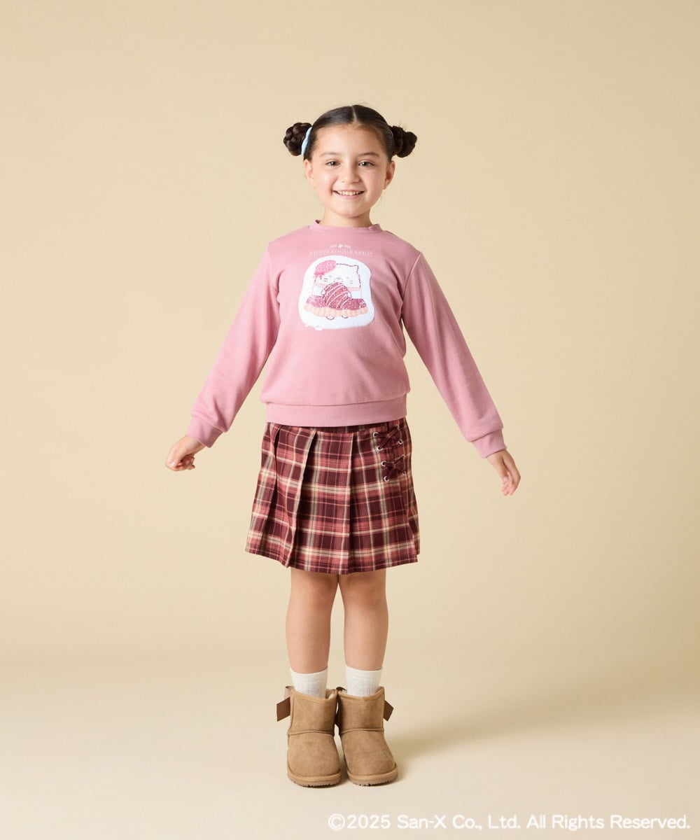 KJKAD80034 a.v.v KIDS(アー・ヴェ・ヴェ) [100-140]すみっコぐらしスパンコールトレーナー ピンク