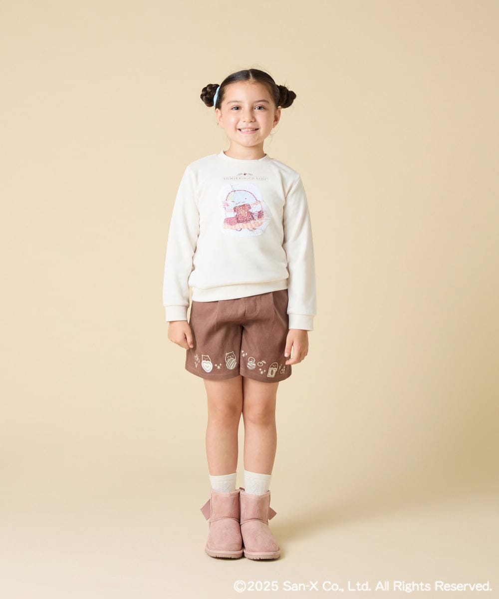 KJKAD80034 a.v.v KIDS(アー・ヴェ・ヴェ) [100-140]すみっコぐらしスパンコールトレーナー ピンク