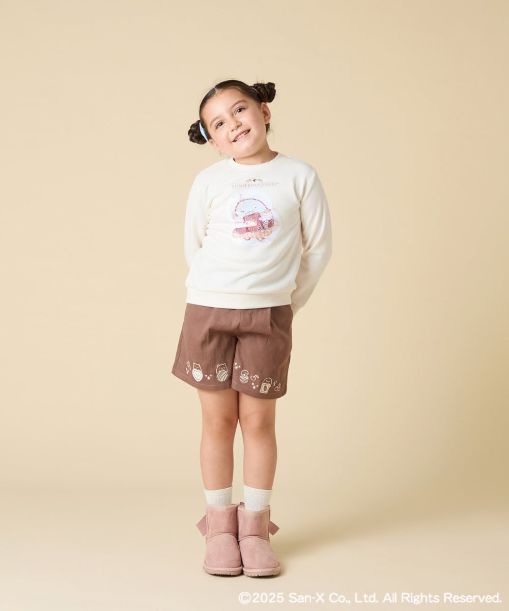 KJKAD80034 a.v.v KIDS(アー・ヴェ・ヴェ) [100-140]すみっコぐらしスパンコールトレーナー ピンク