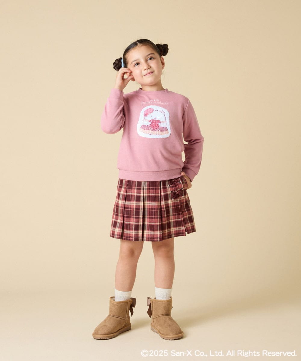 KJKAD80034 a.v.v KIDS(アー・ヴェ・ヴェ) [100-140]すみっコぐらしスパンコールトレーナー ピンク
