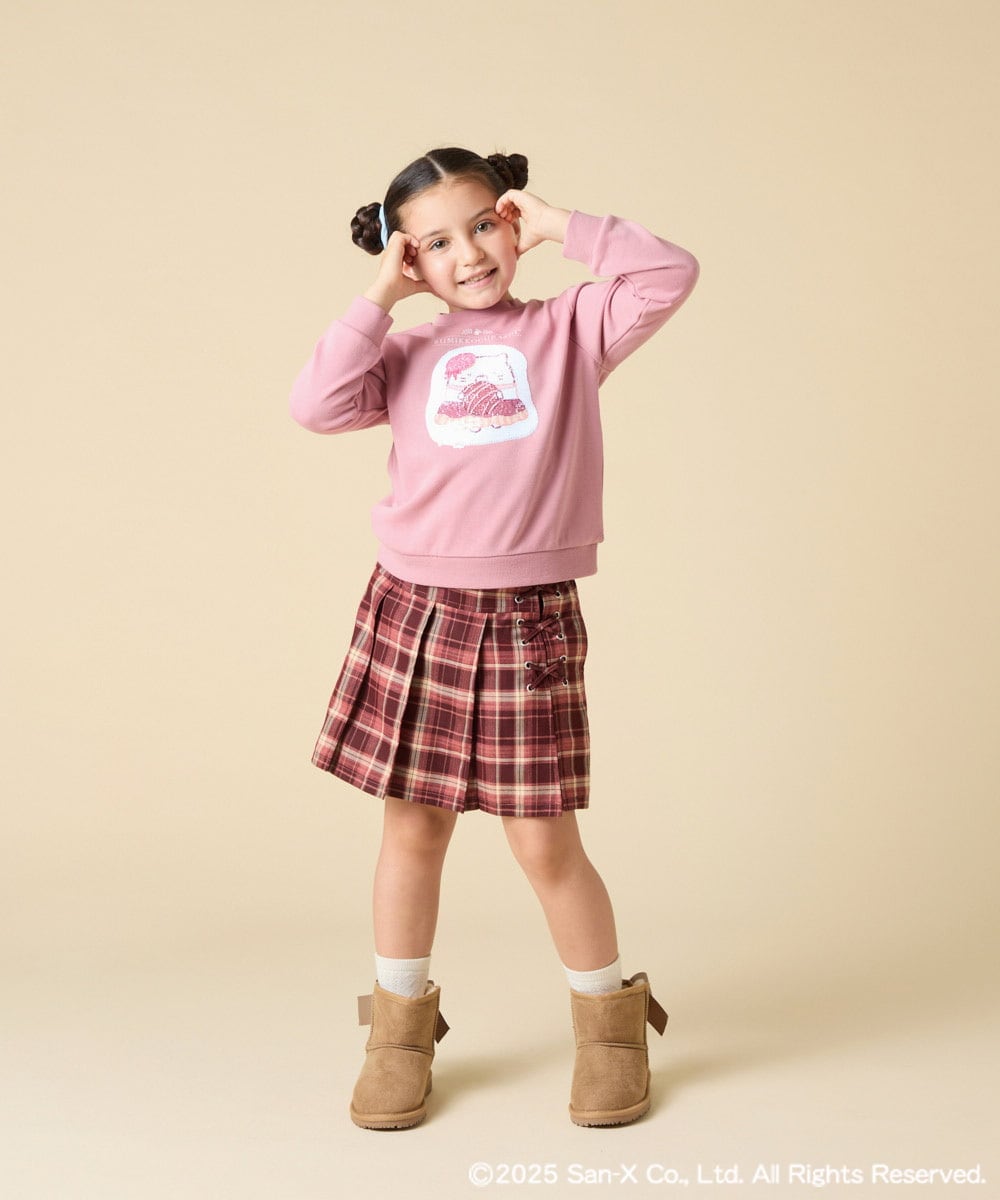 KJKAD80034 a.v.v KIDS(アー・ヴェ・ヴェ) [100-140]すみっコぐらしスパンコールトレーナー ピンク