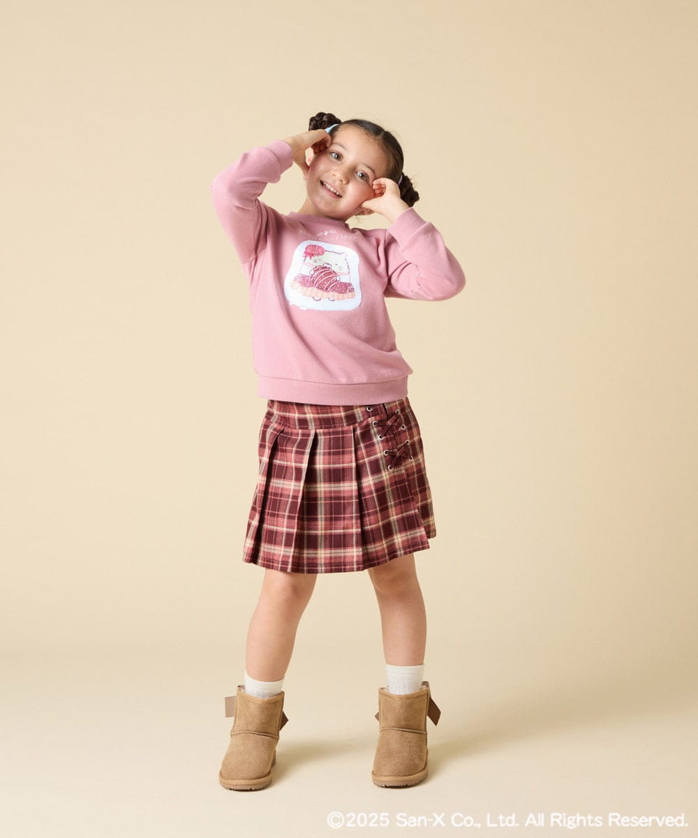 KJKAD80034 a.v.v KIDS(アー・ヴェ・ヴェ) [100-140]すみっコぐらしスパンコールトレーナー ピンク