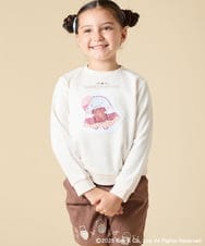 KJKAD80034 a.v.v KIDS(アー・ヴェ・ヴェ) [100-140]すみっコぐらしスパンコールトレーナー アイボリー