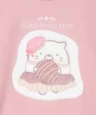 KJKAD80034 a.v.v KIDS(アー・ヴェ・ヴェ) [100-140]【a.v.v限定デザイン/アートが変わるスパンコール/しろくまとねこ/とかげとぺんぎん】すみっコぐらしスパンコールトレーナー ピンク