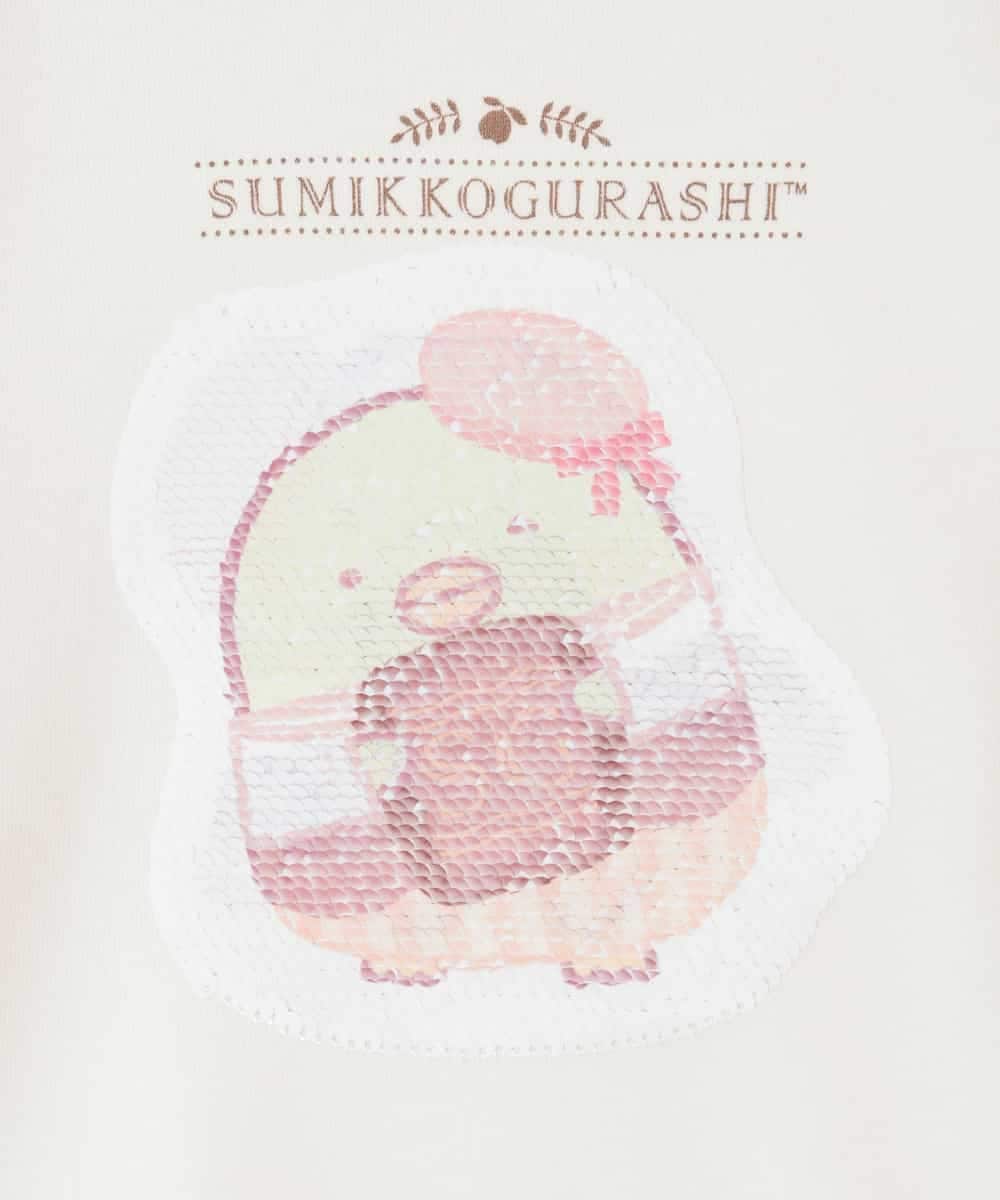 KJKAD80034 a.v.v KIDS(アー・ヴェ・ヴェ) [100-140]【a.v.v限定デザイン/アートが変わるスパンコール/しろくまとねこ/とかげとぺんぎん】すみっコぐらしスパンコールトレーナー ピンク