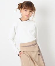 KJKAG08026 a.v.v KIDS(アー・ヴェ・ヴェ) [100-160]ハイネックテレコ ホワイト