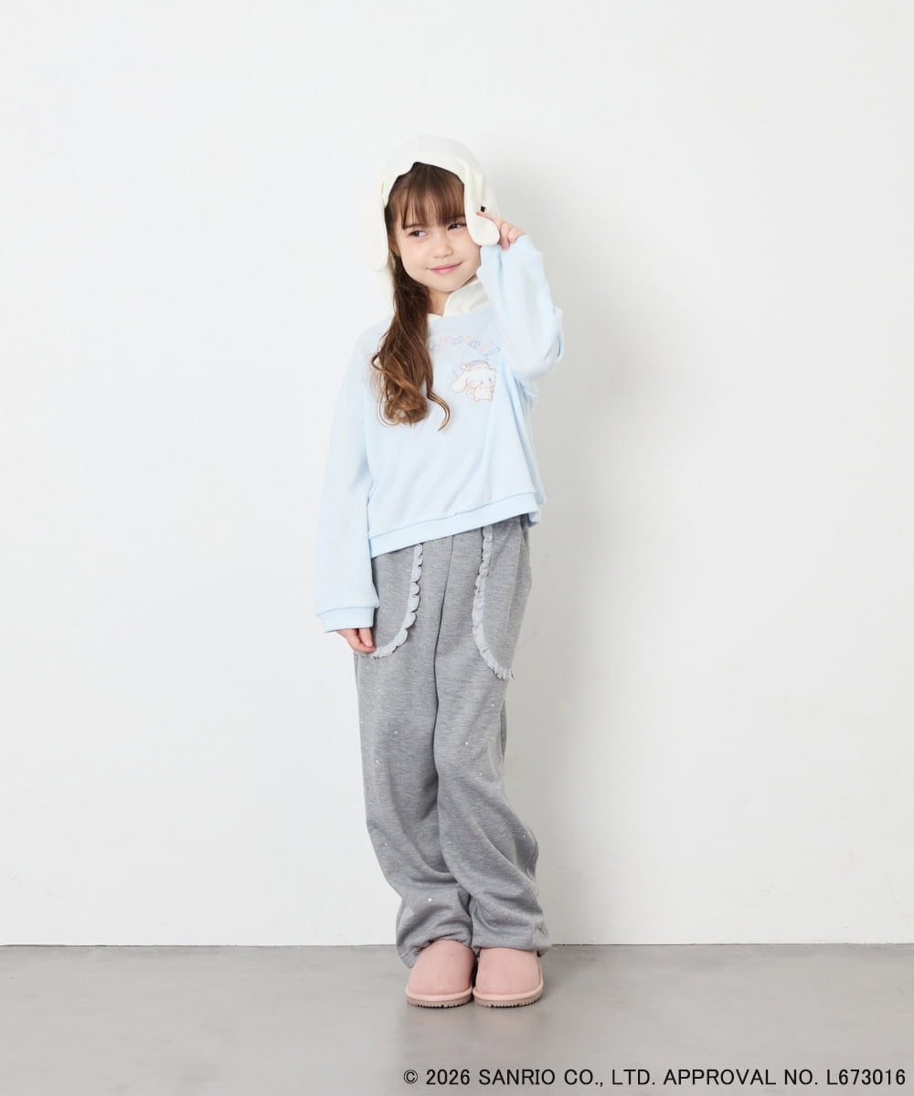 KJKAG15054 a.v.v KIDS(アー・ヴェ・ヴェ) [110-140][コラボ]シナモンロール耳付きパーカー ライトブルー