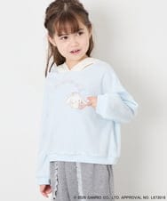 KJKAG15054 a.v.v KIDS(アー・ヴェ・ヴェ) [110-140][コラボ]シナモンロール耳付きパーカー ライトブルー