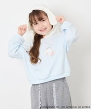 KJKAG15054 a.v.v KIDS(アー・ヴェ・ヴェ) [110-140][コラボ]シナモンロール耳付きパーカー ライトブルー
