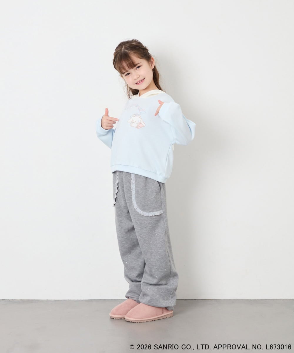 KJKAG15054 a.v.v KIDS(アー・ヴェ・ヴェ) [110-140][コラボ]シナモンロール耳付きパーカー ライトブルー