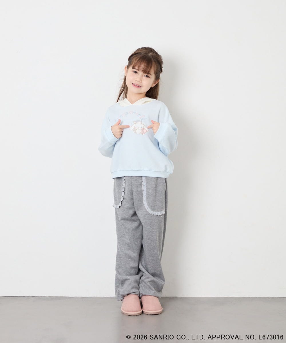 KJKAG15054 a.v.v KIDS(アー・ヴェ・ヴェ) [110-140][コラボ]シナモンロール耳付きパーカー ライトブルー