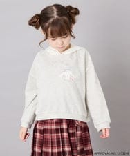 KJKAG15054 a.v.v KIDS(アー・ヴェ・ヴェ) [110-140][コラボ]シナモンロール耳付きパーカー ライトグレー