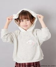 KJKAG15054 a.v.v KIDS(アー・ヴェ・ヴェ) [110-140][コラボ]シナモンロール耳付きパーカー ライトグレー